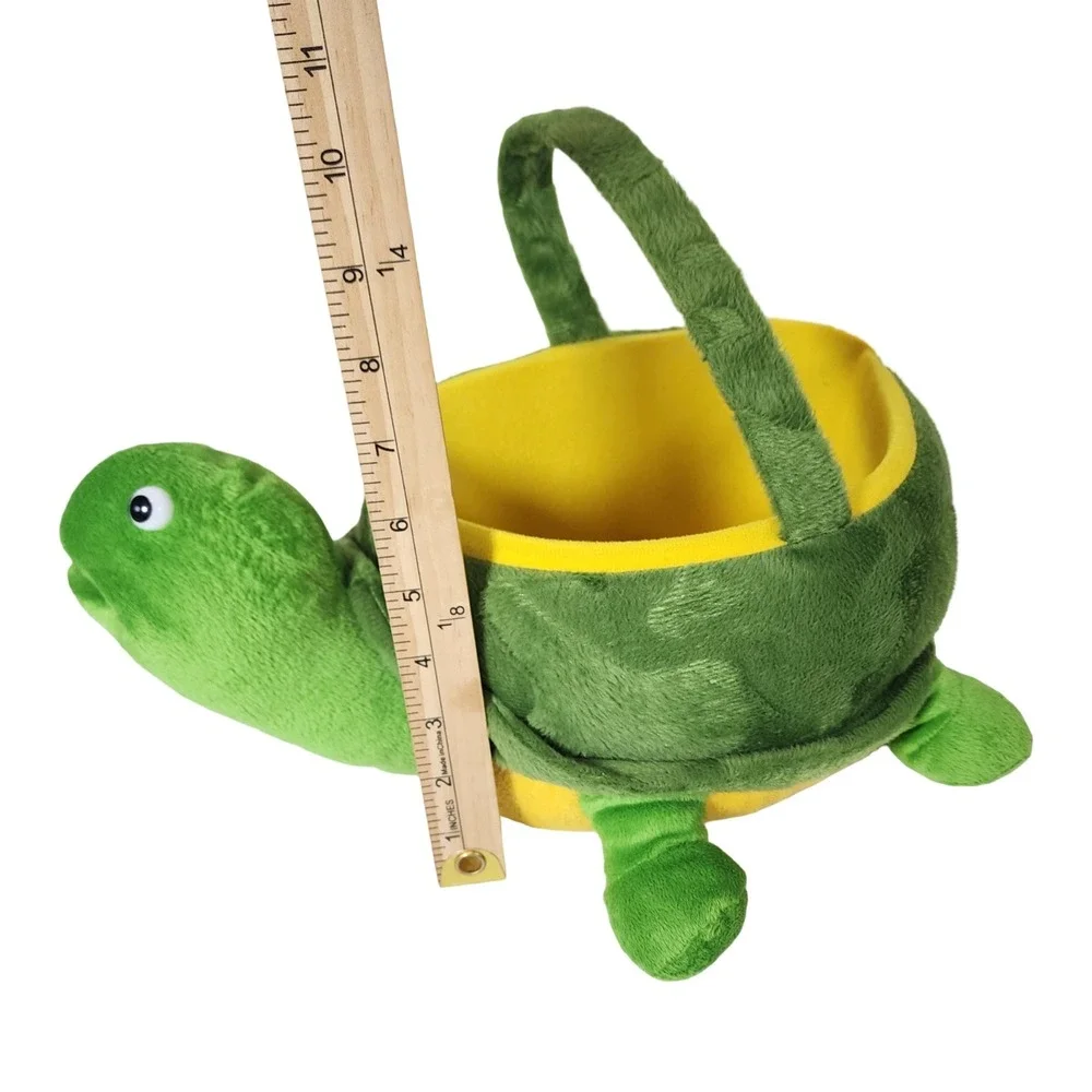 Dan Dee Collectors Choice Green Turtle Plush Easter Basket Tote Bag 13 Inch